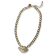 Gold Tone AB Glitter with Clear Crystal Lip Pendant Necklace