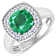 2.55ctw Green Emerald and Diamond 14K White Gold Halo Ring