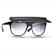 Chanel Visor Square Black Frame with Silver Logo / Gray Lenses Sunglasses