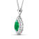2.85ctw 14K White Gold Zambian Emerald and White Diamond Pendant with 18
inch Cable Chain