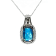 25.46 Ctw Blue Zircon and 1.04 Ctw White Diamond Pendant in 14K WG
