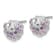 Rhodium Over Sterling Silver Polished Cubic Zirconia Shell Post Earrings