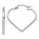 Rhodium Over 14k White Gold 7/8" Heart Hoop Earrings