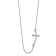 Rhodium Over 14K White Gold Large Sideways Curved Cross Necklace