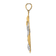 14k Two-tone Gold Textured Shell Cluster In Oval Frame Charm