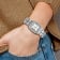 Charles Hubert Ladies Stainless 26x32mm Crystal Bezel Watch