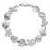 Rhodium Over Sterling Silver Polished Starfish, Shell, Sand Dollar Bracelet