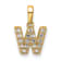 14K Yellow Gold Diamond Letter W Initial with Bail Pendant