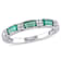 Emerald and Diamond 10K White Gold Ring 0.43ctw