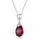 Ruby Color CZ Teardrop Pendant In 18K Rose Gold Over Sterling Silver