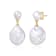 Mother-Of-Pearl Coin Drop Earrings In 14K Gold Over Sterling Silver