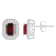 6x4mm Emerald Cut Garnet 1/5 ctw Diamond Rhodium Over Sterling Silver
Halo Stud Earrings