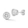 Rachel Zoe Bezel Set 8mm Round CZ Stud Earrings in Rhodium Over Sterling Silver