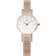 Obaku Women's Lykke White Dial Rose Stainless Steel Mesh Band Watch