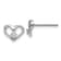 Rhodium Over 14k White Gold Diamond Heart Stud Earrings