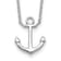 Rhodium Over Sterling Silver Anchor with 2 Inch Extension Necklace