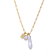 Cultured Pearl And Charm Paperclip Link Chain Necklace in 14k Gold Over Silver