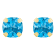 5mm Cushion Blue Topaz 10k Yellow Gold Stud Earrings