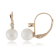 14k Rose Gold Leverback Earring with 6mm Freshwater Pearl and .06CT DTW
