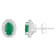 6x4mm Oval Emerald 1/6 ctw Diamond Rhodium Over Sterling Silver Halo
Stud Earrings