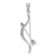 Rhodium Over 14k White Gold Polished and Textured Bow and Arrow Pendant