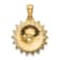 14k Yellow Gold Enameled White Daisy Flower Pendant