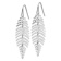 Rhodium Over Sterling Silver Textured Moveable Leaf Dangle Earrings