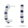 0.90ctw Sapphire and Diamond J Hoop Earrings in 14k White Gold