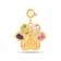 Multi-gemstone 18K Gold Over Sterling Silver Dog Paw Charm