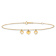 10k Yellow Gold 3 Hearts Charm Cable Link Anklet