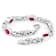 Lab-Created Ruby Byzantine Bracelet In Rhodium Over Brass 6.38ctw