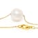Large Freshwater Pearl Solitaire Pendant Necklace In 18K Gold Over Bronze
