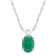 7x5mm Oval Emerald 14k White Gold Pendant With Chain