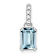 Rhodium Over 10k White Gold 1 ctw Aquamarine and Accent Diamond Pendant