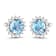 1.30ctw 14K White Gold Aquamarine and White Diamond Halo Earrings