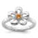 Sterling Silver Stackable Expressions Polished Flower Citrine Ring 0.1ctw