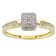 White Diamond 10K Yellow Gold Cluster Ring 0.15ctw