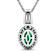 1.65ctw 14K White Gold Zambian Emerald and White Diamond Pendant with 18
inch Cable Chain
