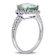 Green Quartz and Created White Sapphire 10K White Gold Ring 2.92ctw