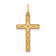 14k Yellow Gold Satin Laser Designed Cross Charm