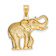 14k Yellow Gold Polished, Satin and textured Elephant Pendant