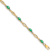 10k Yellow Gold and Rhodium Over 10k Yellow Gold Diamond and Emerald Bracelet