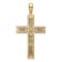 Rhodium Over 14K Two-tone Gold Diamond-cut Cross Pendant