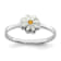 Rhodium Over Sterling Silver White and Yellow Enameled Daisy Children's Ring