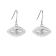 White Topaz Rhodium Over Sterling Silver Evil Eye Earrings