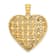 14k Yellow Gold 3D Cut-out Diamond-Cut Puffed Heart Pendant