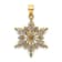 14K Two-tone Polished and Textured 2 Level Snowflake Pendant