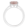 12x8mm Pear Shape Rose Quartz Rhodium Over Sterling Silver Ring