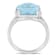 9ctw Sky Blue and White Topaz Split Shank Cocktail Ring in Sterling Silver