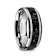 KILAUEA Men’s Polished Tungsten Wedding Band with Lava Rock Stone Inlay
w/Polished Beveled Edges 8mm
